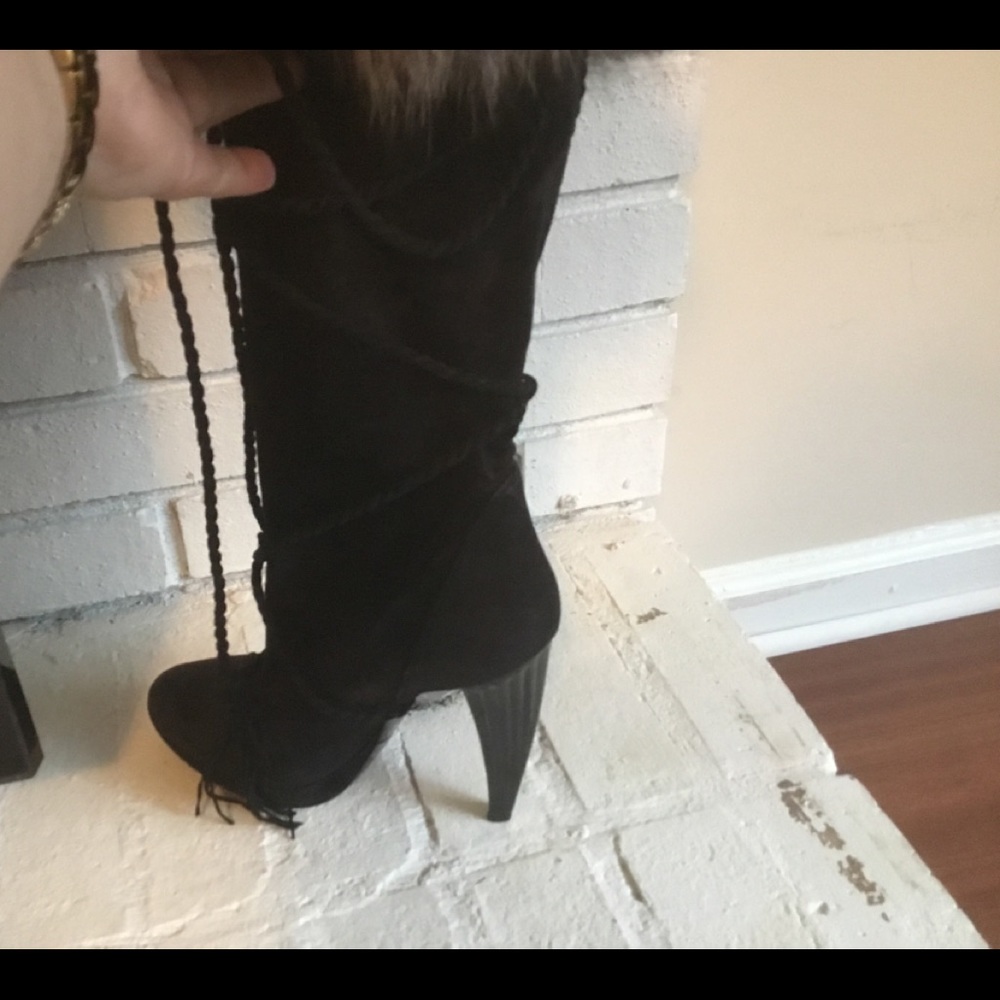 RARE🎈✔️💯 Roger Vivier Suede w Fox Fur Boots - Picture 7 of 8